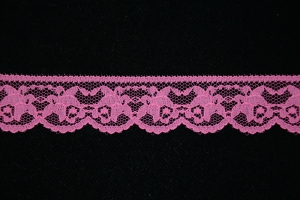 1.25 inch Flat Lace, Shocking Pink (100 yard FULL SPOOL) MADE IN USA